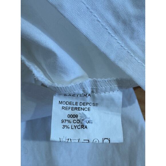 Exetera Womens White Cotton Collared Long Sleeve Full Zip Poplin Top Sz 4 - Picture 5 of 5